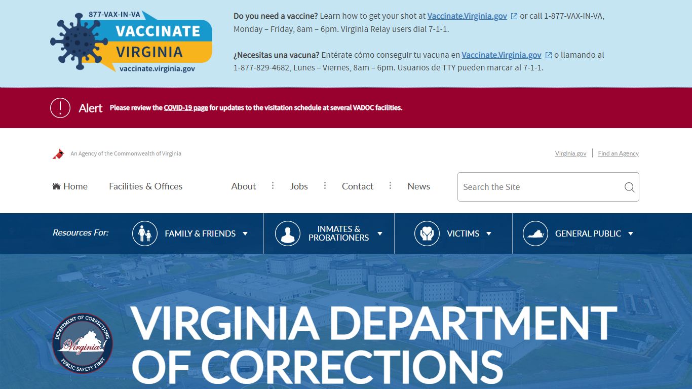 Homepage — Virginia Department of Corrections